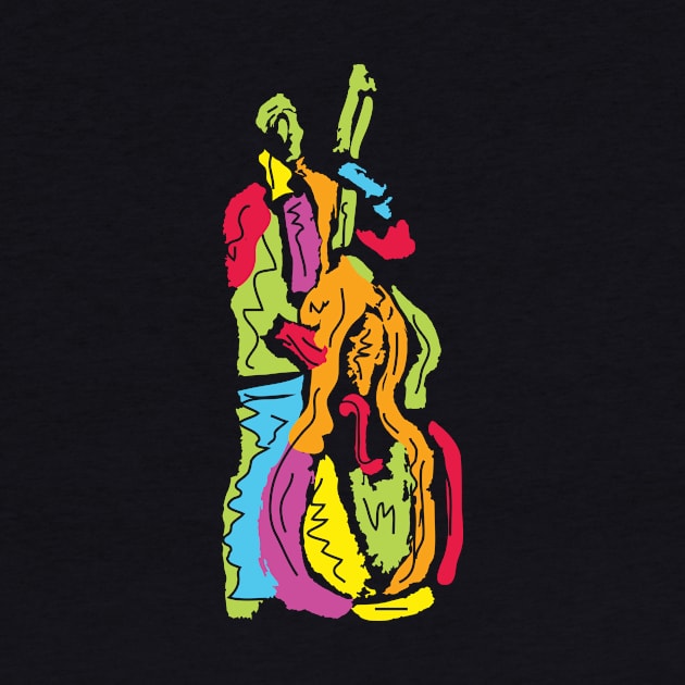 Multicolor Bass Musician by jazzworldquest